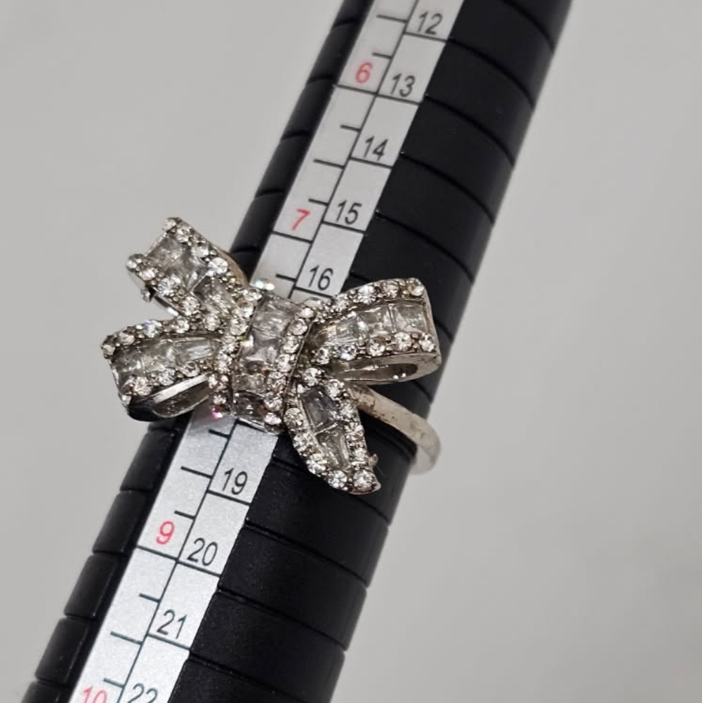 BOW RING SIZE 8 IN STERLING SILVER - Picture 3 of 4